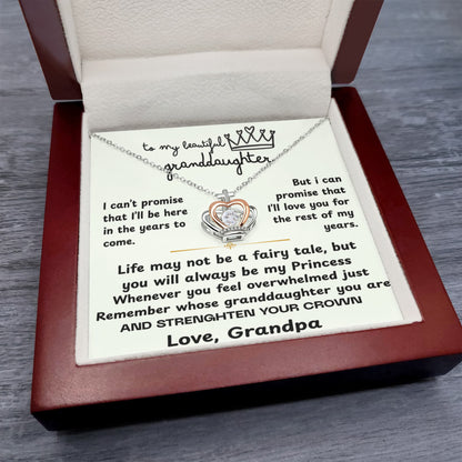 To My Granddaughter - The Promise Princess Crown Pendant Gift Set- FG00097