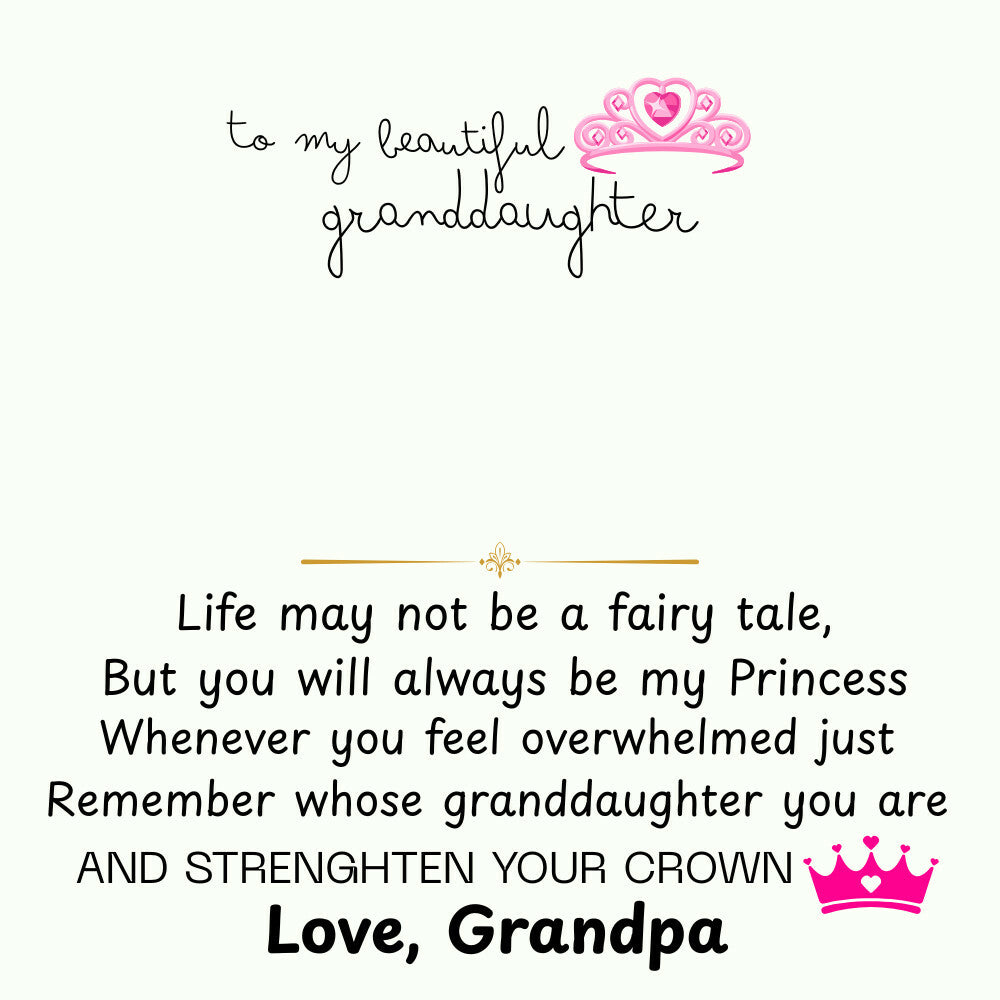 To My Granddaughter Princess Crown Pendant Gift Set- FG00091