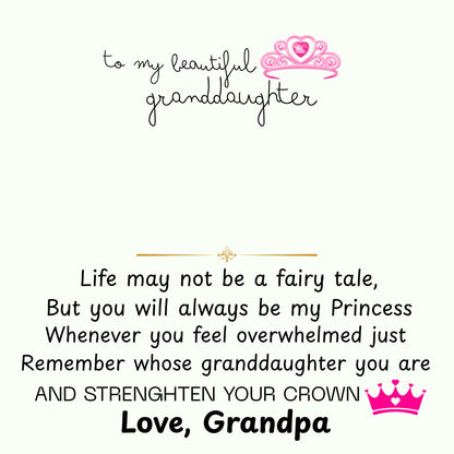 To My Granddaughter Princess Crown Pendant Gift Set- FG00091