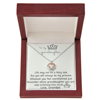 To My Granddaughter Princess Crown Pendant Gift Set- FG00077