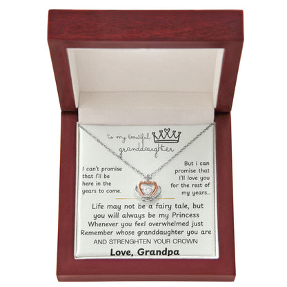 To My Granddaughter - The Promise Princess Crown Pendant Gift Set- FG00096