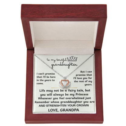 To My Granddaughter - The Promise Princess Crown Pendant Gift Set- FG00099