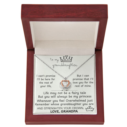 To My Granddaughter Princess Crown Pendant Gift Set - FG00085