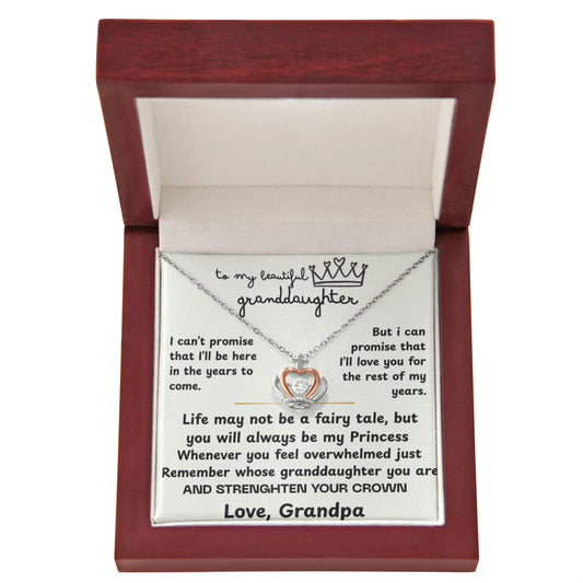 To My Granddaughter - The Promise Princess Crown Pendant Gift Set- FG00097