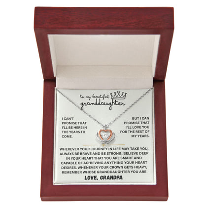 To My Granddaughter - The Promise Princess Crown Pendant Gift Set- FG00095