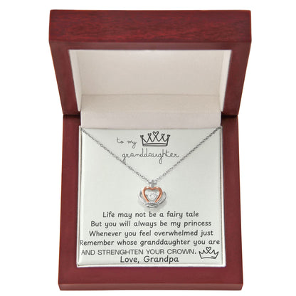To My Granddaughter Princess Crown Pendant Gift Set - FG00079