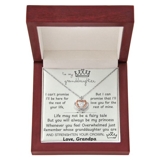 To My Granddaughter Princess Crown Pendant Gift Set - FG00084