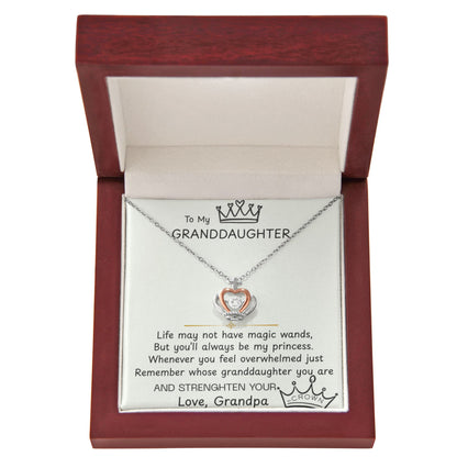 To My Granddaughter Princess Crown Pendant Gift Set - FG00078