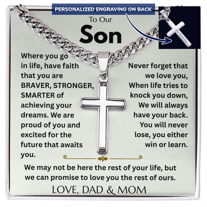 To Our Son - Never Forget that We Love You - Artisan Cross Gift Set - FG00073