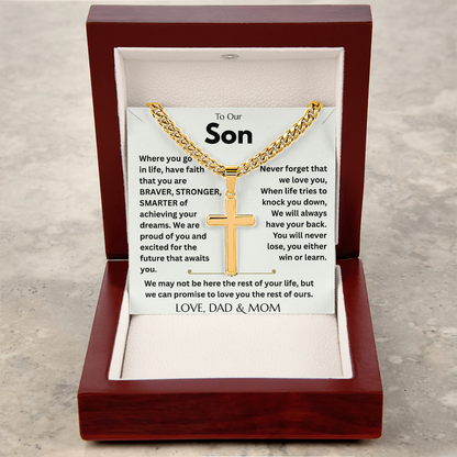 To Our Son - Never Forget that We Love You - Artisan Cross Gift Set - FG00073
