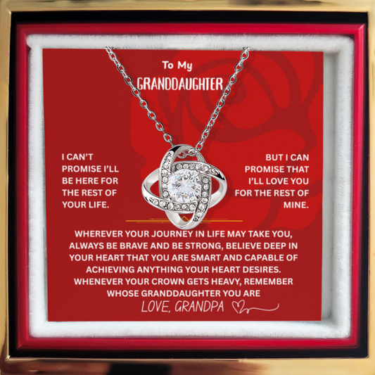 To My Granddaughter - Love Knot w/ Rotating Rose Gift Box - FG00055